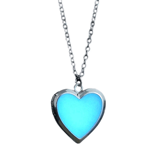 Hollow Locket Cage Heart Fairy Glow in the Dark Oil Diffuser Necklace Pendant 